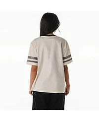 The Wild Collective Women's Cream Pittsburgh Steelers Vintage Drop Shoulder Oversized Boyfriend T-Shirt