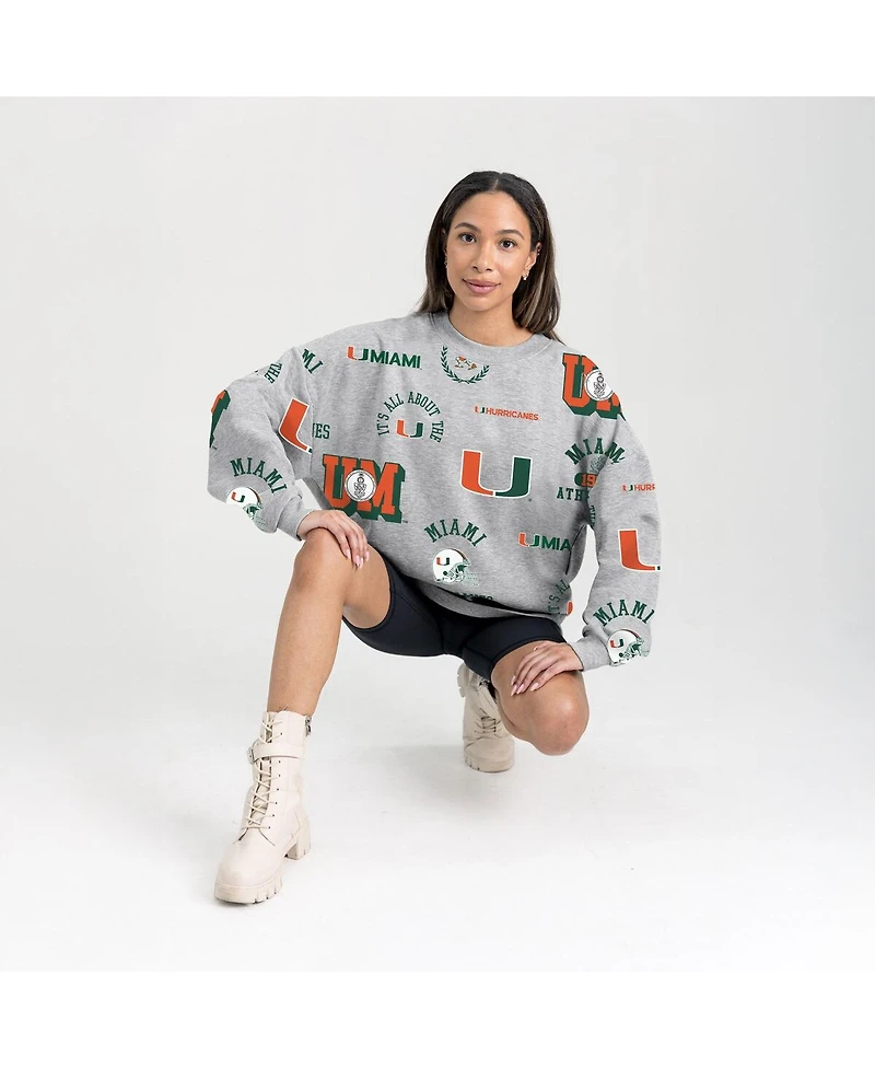 Gameday Couture Women's Gray Miami Hurricanes Always on Repeat Fleece Sweatshirt