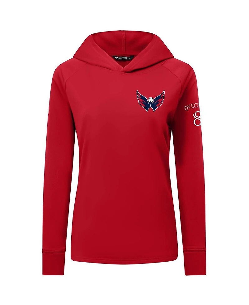 Levelwear Women's Alexander Ovechkin Red Washington Capitals Impression Name Number Raglan Hoodie
