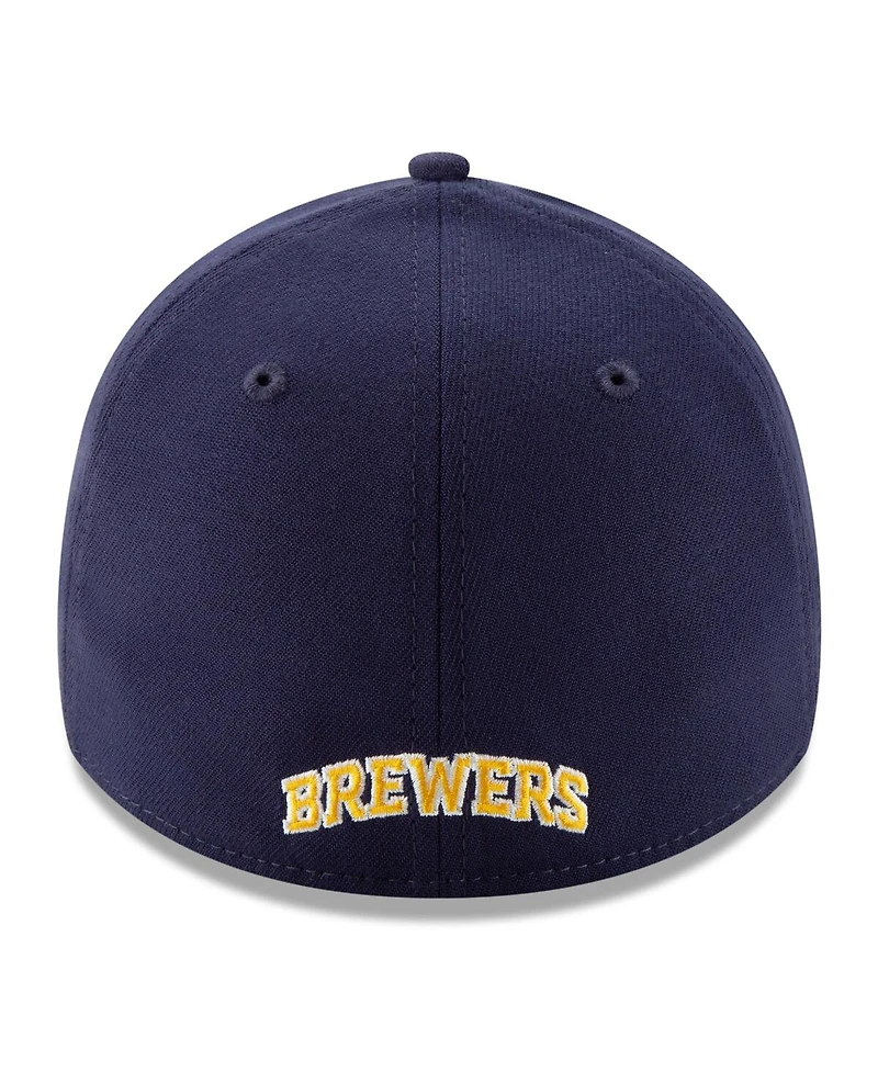 New Era Men's Navy Milwaukee Brewers 2025 Mlb Postseason Side Patch 39THIRTY Flex Hat