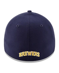 New Era Men's Navy Milwaukee Brewers 2025 Mlb Postseason Side Patch 39THIRTY Flex Hat