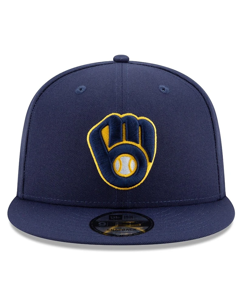 New Era Men's Navy Milwaukee Brewers 2025 Mlb Postseason Side Patch 9FIFTY Snapback Hat