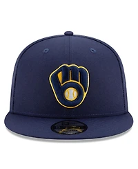 New Era Men's Navy Milwaukee Brewers 2025 Mlb Postseason Side Patch 9FIFTY Snapback Hat