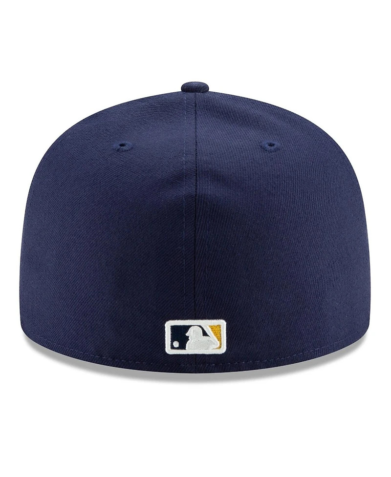New Era Men's Navy Milwaukee Brewers 2025 Mlb Postseason Side Patch 59FIFTY Fitted Hat