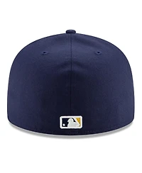 New Era Men's Navy Milwaukee Brewers 2025 Mlb Postseason Side Patch 59FIFTY Fitted Hat
