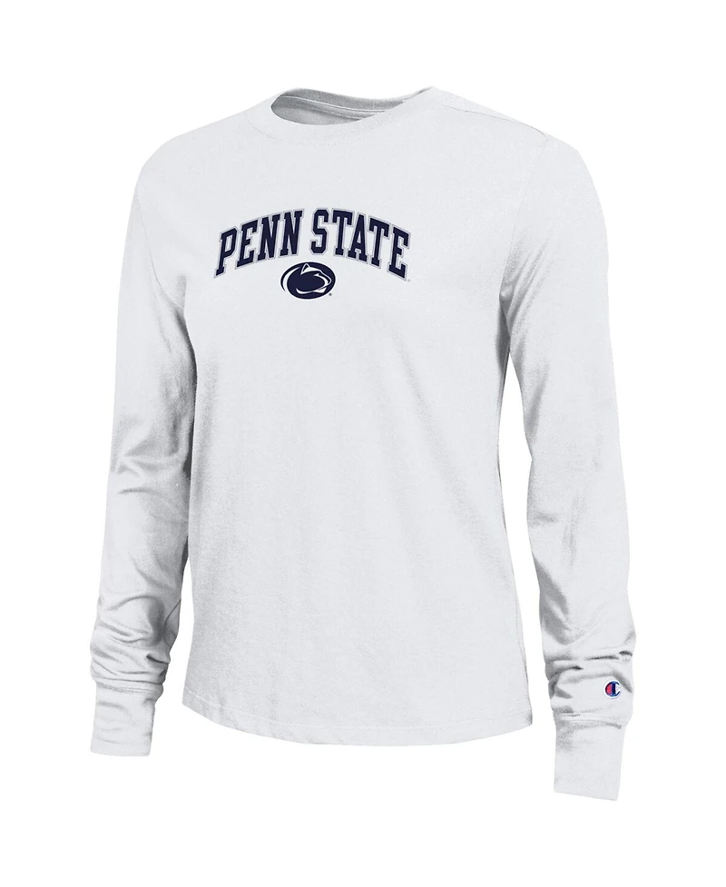 Champion Women's White Penn State Nittany Lions Arch Over Logo Long Sleeve T-Shirt