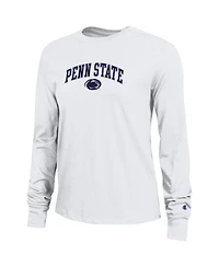 Champion Women's White Penn State Nittany Lions Arch Over Logo Long Sleeve T-Shirt