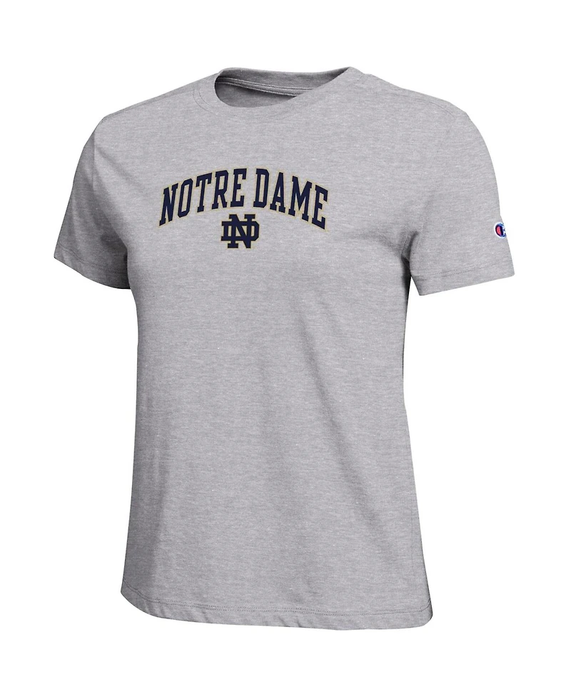 Champion Women's Heather Gray Notre Dame Fighting Irish Arched Over Logo T-Shirt
