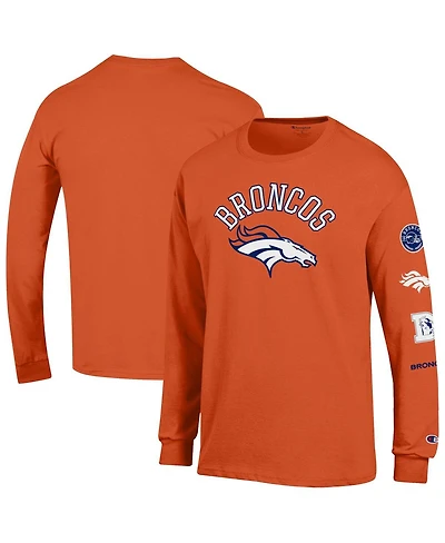 Champion Men's Orange Denver Broncos Seal Long Sleeve T-Shirt
