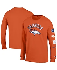 Champion Men's Orange Denver Broncos Seal Long Sleeve T-Shirt