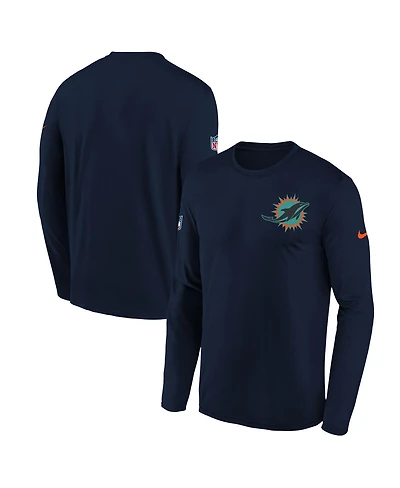 Nike Big Boys and Girls Pitch Blue Miami Dolphins 2025 Rivalries Collection Sideline Legend Dri-fit Long Sleeve T-Shirt