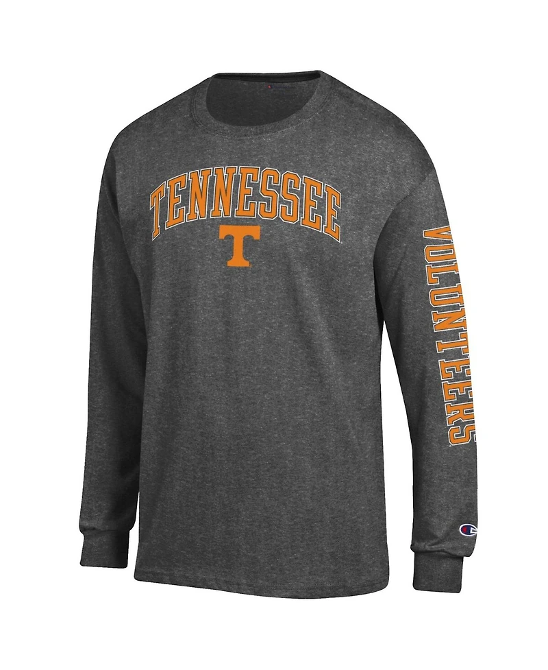 Champion Men's Charcoal Tennessee Volunteers Arch Over Logo 2-Hit Long Sleeve T-Shirt