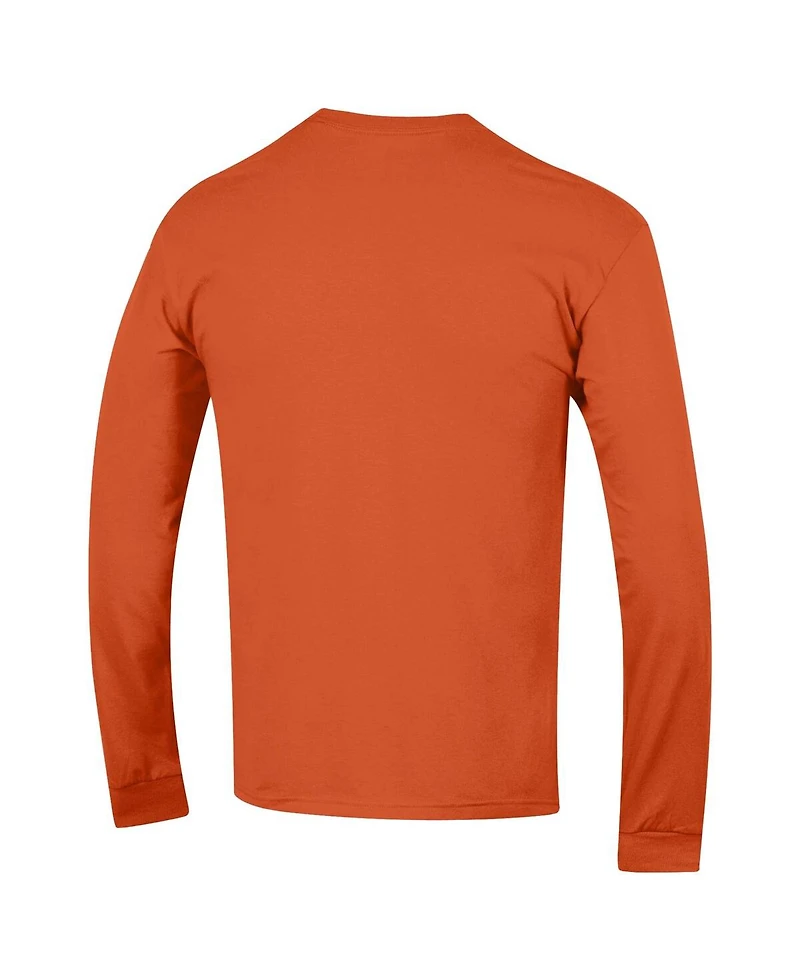 Champion Men's Orange Miami Hurricanes Arch Over Logo 2-Hit Long Sleeve T-Shirt