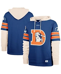 '47 Brand Men's Blue Denver Broncos Throwback Split Zone Cornerback Duo Hoodie