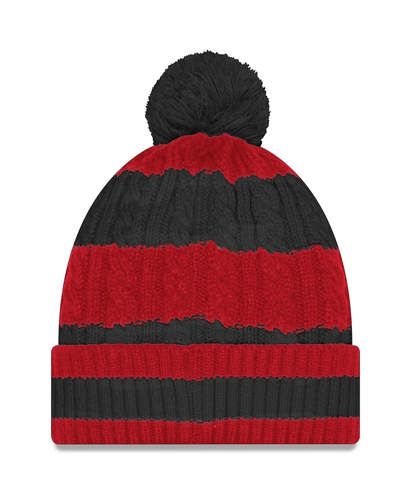 New Era Women's Black San Francisco 49ers 2025 Rivalries Collection Braided Cuffed Pom with Knit Hat