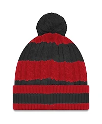New Era Women's Black San Francisco 49ers 2025 Rivalries Collection Braided Cuffed Pom with Knit Hat
