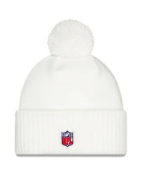 New Era Men's White Buffalo Bills 2025 Rivalries Collection Sideline Cuffed Pom with Knit Hat