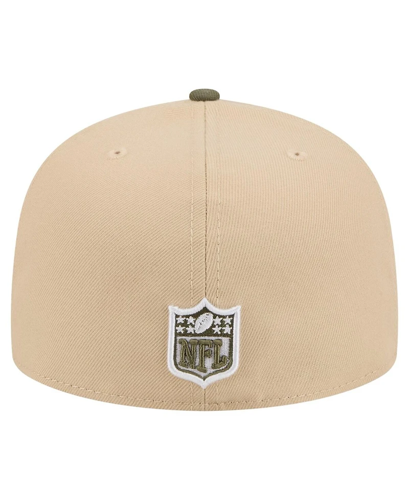 New Era Men's Beige/Olive Philadelphia Eagles Color Pack A-Frame 59FIFTY Fitted Hat