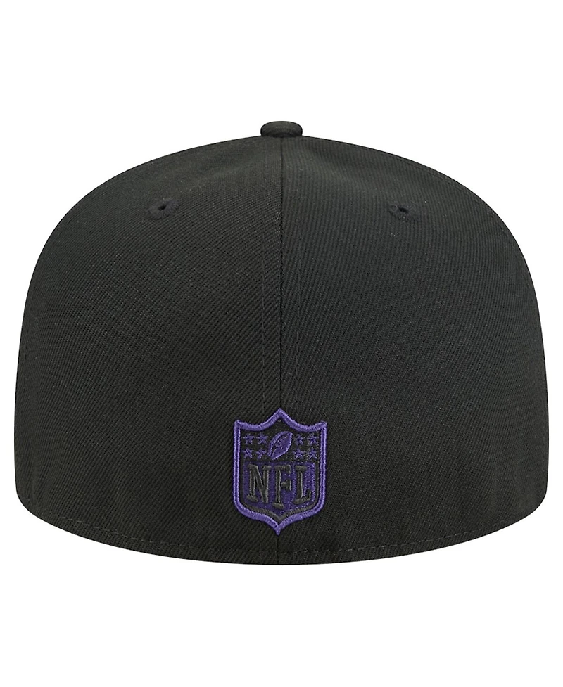 New Era Men's Black Baltimore Ravens Tri-Hit 59FIFTY Fitted Hat