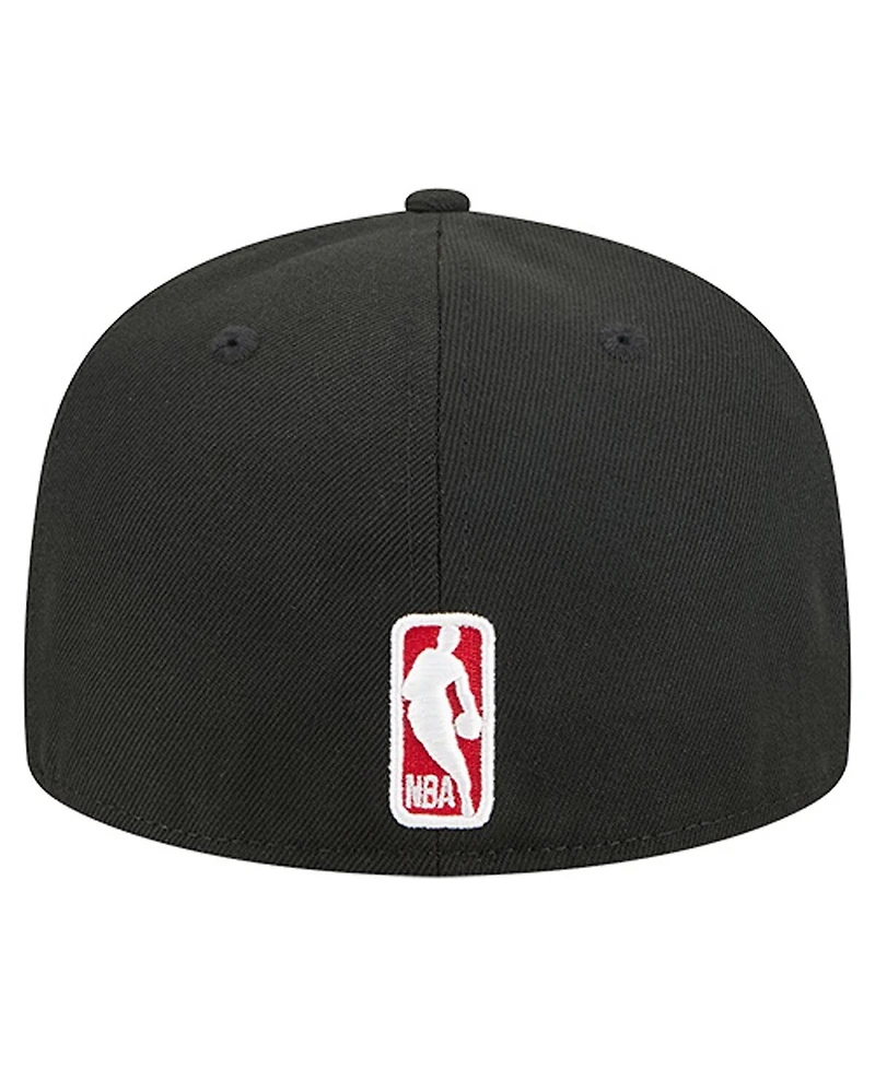 New Era Men's Black Chicago Bulls Tri-Hit 59Fifty Fitted Hat