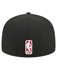 New Era Men's Black Chicago Bulls Tri-Hit 59Fifty Fitted Hat