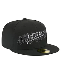 New Era Men's Black Athletics Tri-Hit 59FIFTY Fitted Hat