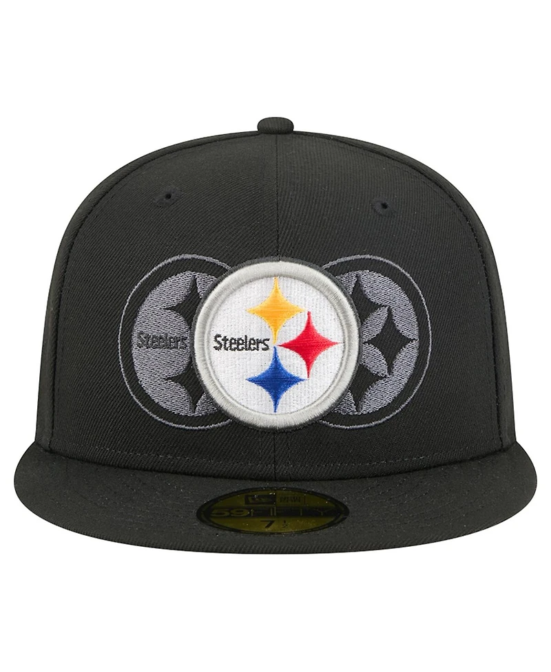 New Era Men's Black Pittsburgh Steelers Tri-Hit 59FIFTY Fitted Hat