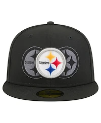 New Era Men's Black Pittsburgh Steelers Tri-Hit 59FIFTY Fitted Hat