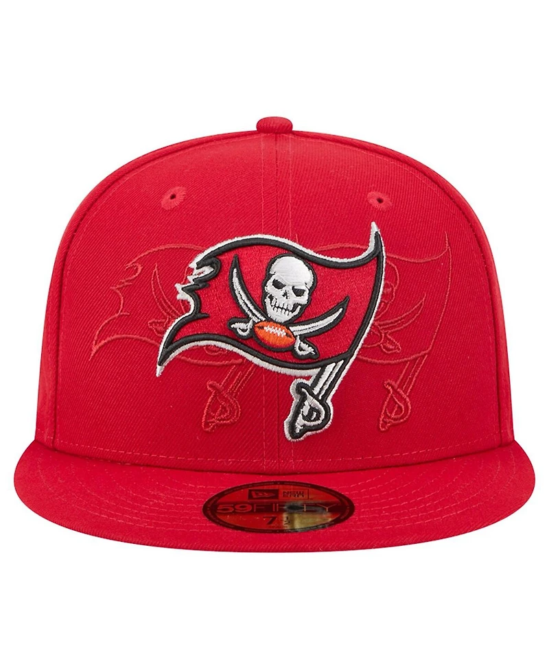 New Era Men's Red Tampa Bay Buccaneers Tri-Hit 59FIFTY Fitted Hat