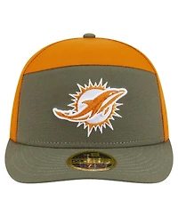 New Era Men's Olive/Brown Miami Dolphins Two-Tone Color Pack Split Panel 59FIFTY Fitted Hat