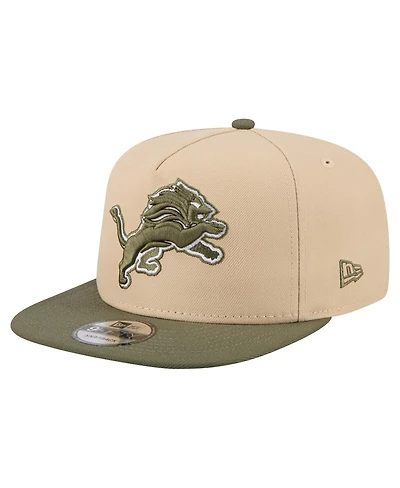 New Era Men's Light Beige/Olive Detroit Lions Color Pack A-Frame 9FIFTY Snapback Hat