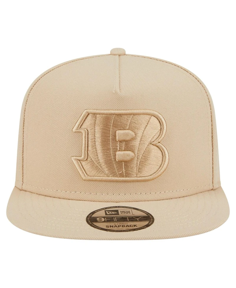 New Era Men's Light Beige Cincinnati Bengals Color Pack A-Frame 9FIFTY Snapback Hat