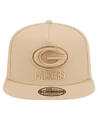 New Era Men's Light Beige Green Bay Packers Color Pack A-Frame 9FIFTY Snapback Hat