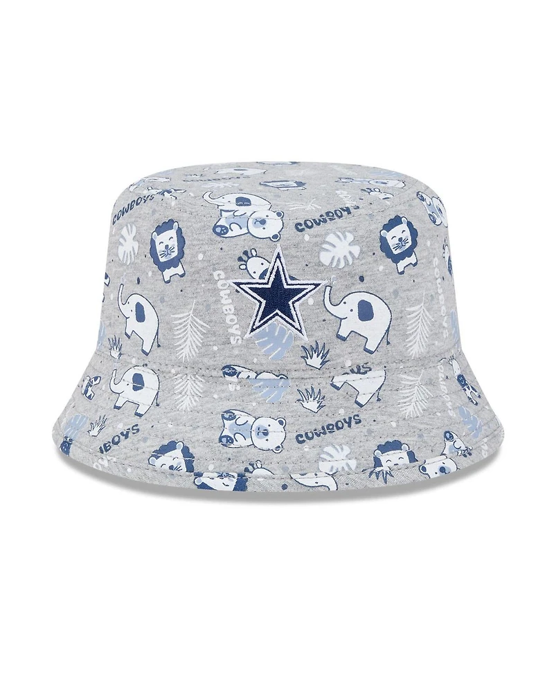 New Era Baby Boys and Girls Gray Dallas Cowboys Animal Bucket Hat