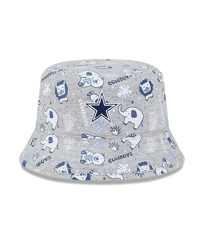 New Era Baby Boys and Girls Gray Dallas Cowboys Animal Bucket Hat