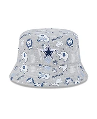New Era Baby Boys and Girls Gray Dallas Cowboys Animal Bucket Hat