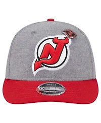 New Era Men's Gray/Red New Jersey Devils Wool Pin Low Profile 9FIFTY Snapback Hat
