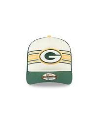 New Era Men's Cream/Green Green Bay Packers Banner A-Frame 9FIFTY Trucker Snapback Hat