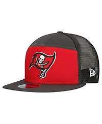 New Era Men's Red/Pewter Tampa Bay Buccaneers Outdoor Split Panel 9FIFTY Snapback Hat