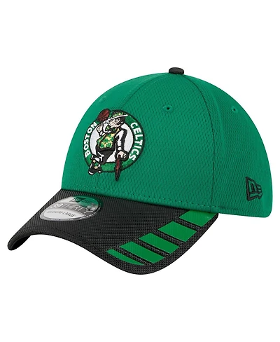 New Era Men's Kelly Green/Black Boston Celtics Visor Hit 39THIRTY Flex Hat