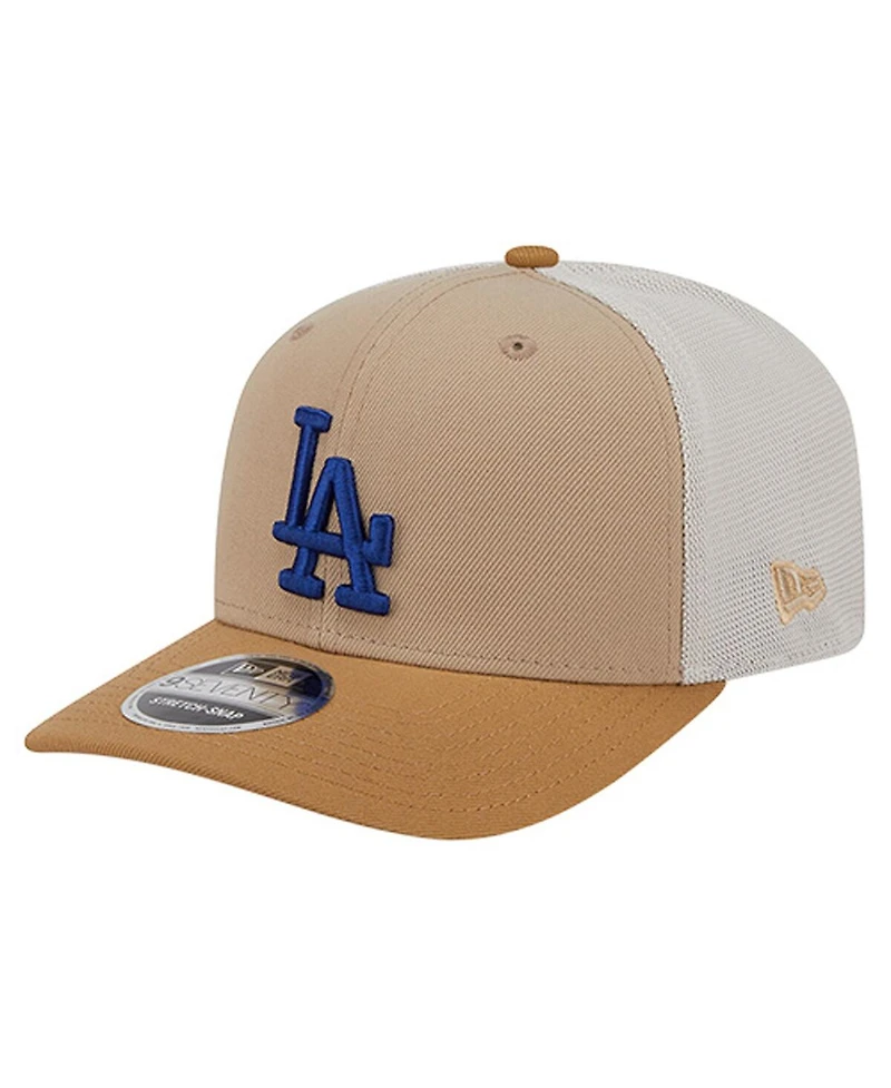 New Era Men's Stone/White Los Angeles Dodgers 9SEVENTY Trucker Adjustable Hat