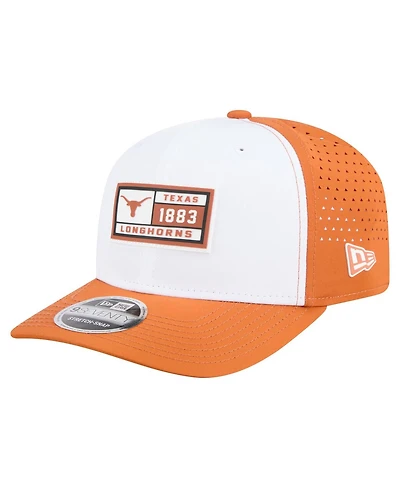 New Era Men's White/Texas Orange Texas Longhorns Perforated Patched 9SEVENTY Adjustable Hat