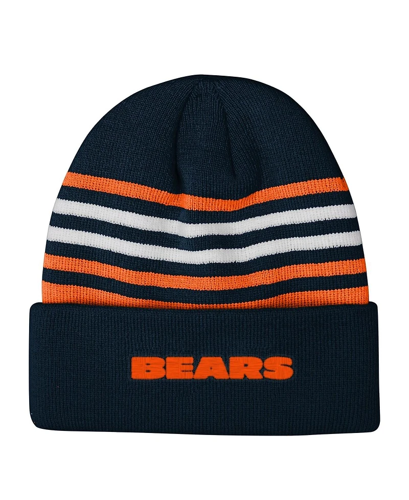 Outerstuff Big Boys and Girls Navy Chicago Bears Essentials Cuffed Knit Hat