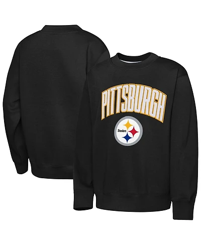 Outerstuff Big Boys and Girls Black Pittsburgh Steelers Place Kicker Sweatshirt