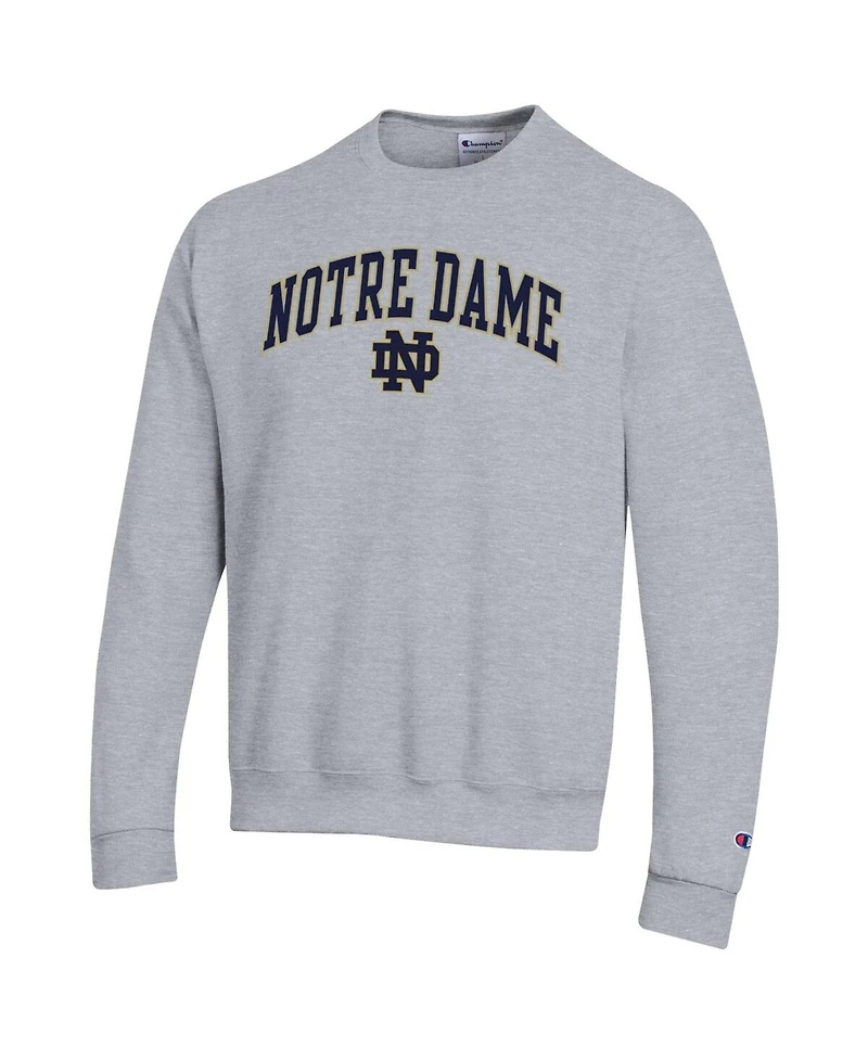 Champion Men's Heather Gray Notre Dame Fighting Irish Arch Over Logo Pullover Sweatshirt