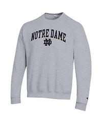 Champion Men's Heather Gray Notre Dame Fighting Irish Arch Over Logo Pullover Sweatshirt