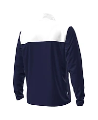 Under Armour Men's Navy/White Navy Midshipmen Green Blocked Quarter-Zip Pullover Hoodie