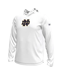 Under Armour Men's White Notre Dame Fighting Irish Sideline Knockout Long-Sleeve Hooded T-Shirt