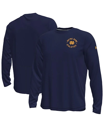 Under Armour Men's Navy Notre Dame Fighting Irish Sideline Knockout Long-Sleeve T-Shirt