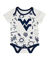 Outerstuff Baby Boys and Girls 3-Pack West Virginia Mountaineers All Day Play Bodysuit Set